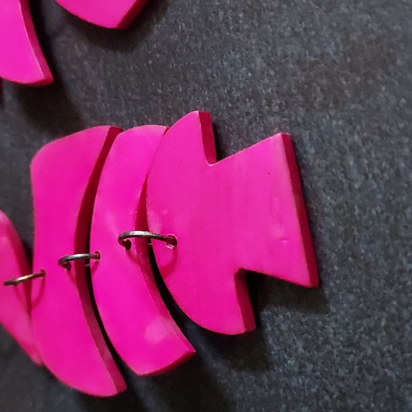 *Vintage* wooden fishbone earrings - Picture 2 of 8